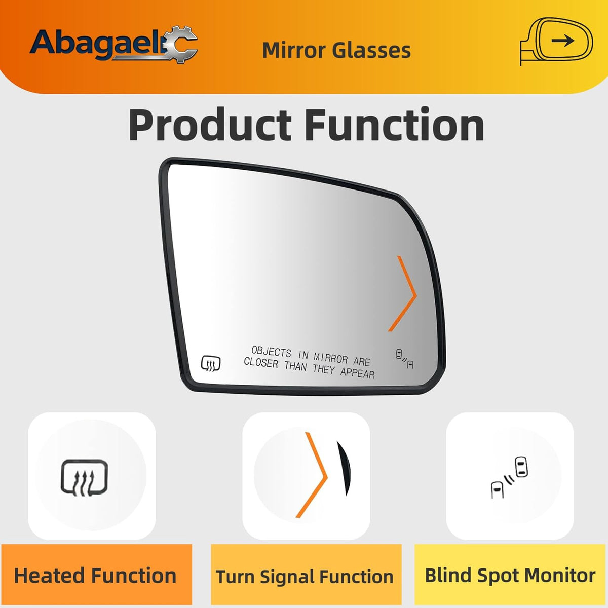 Passenger Side Heated Mirror Glass for Toyota Sequoia Tundra 2008-2020
