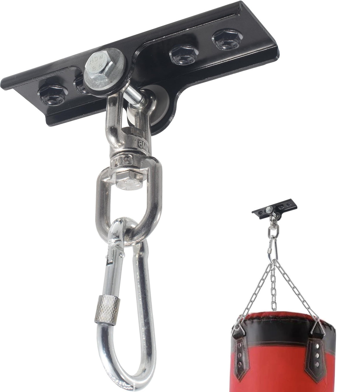 Heavy Duty Punching Bag Hanger Ceiling Mount Reinforced Steel Support 300 Lbs