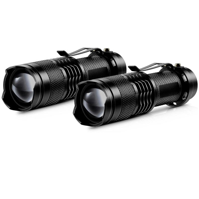Red LED Flashlight with Zoom, Waterproof, Portable Camping Light, 2/4 Pack