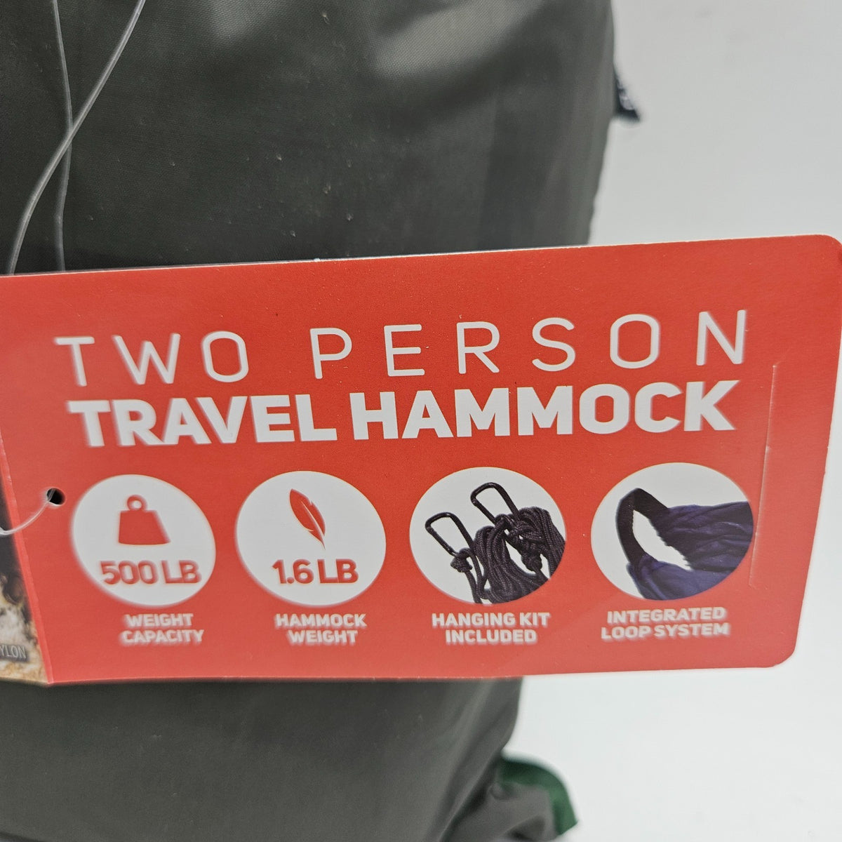 2 Person Travel Hammock with Nylon Fabric 500lb Capacity Camping Hiking