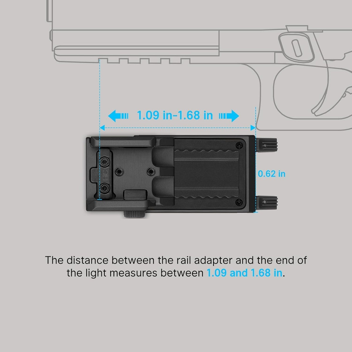Rechargeable LED Flashlight with Mount for Rifles and Micro-Compact Guns