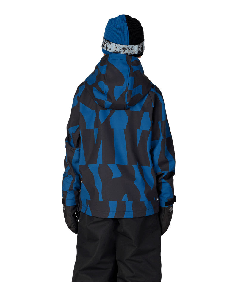 Waterproof Hooded Sweatshirt for Boys - Medium, Blue Ash Shapes