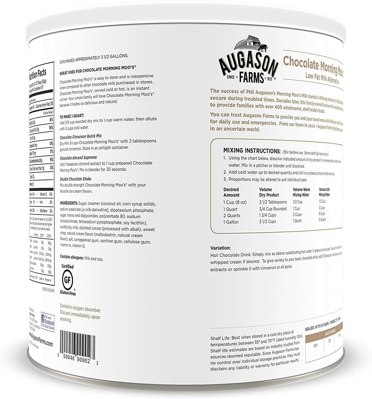 2 Pack Non-Dairy Chocolate Milk Alternative Powdered Milk 4.7 lbs