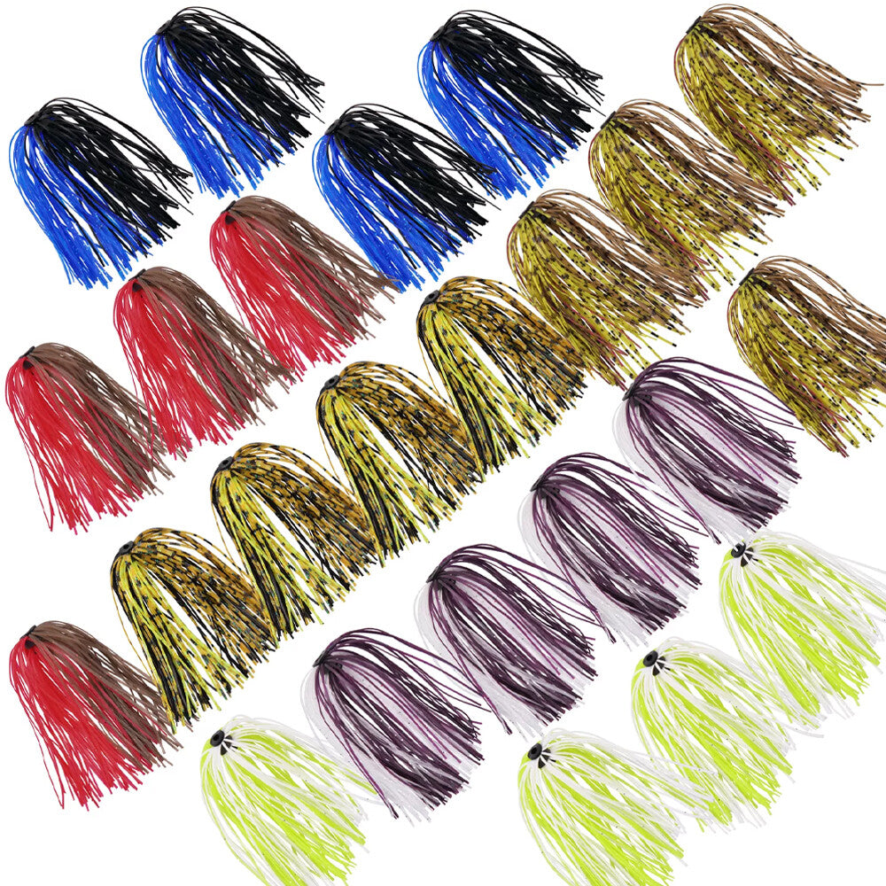 Silicone Fishing Skirt Replacement Set for Spinnerbaits and Lures - 24 Bundles