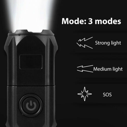 Rechargeable 990000LM LED Tactical Flashlight with Zoom & Cable