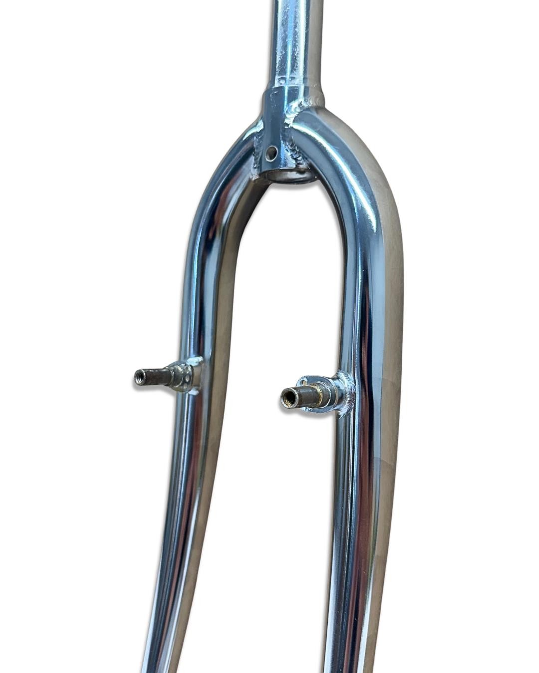 700c Chrome Steel Bike Fork with V-Brake & 100mm QR for Retro & Hybrid Bikes
