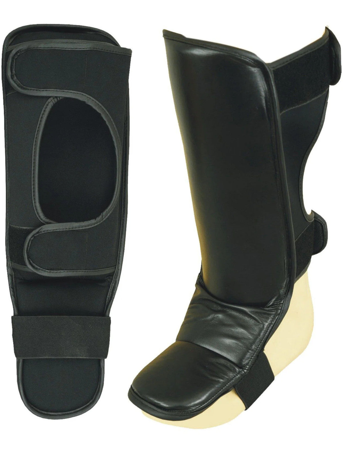 Martial Sports Essential Shin Instep Guards for Boxing MMA Muay Thai - Black
