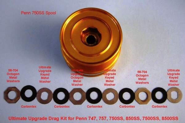 Penn Spinfisher Reel Drag Upgrade Kit - 5 Stack Carbontex System for 704Z 750SS 850SS