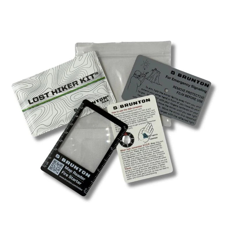 Pocket Survival Kit with Compass, Signal Mirror & Fire Starter for Hiking