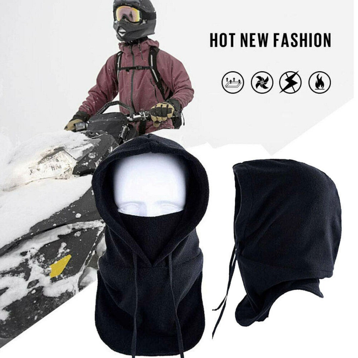 Thermal Fleece Balaclava Face Mask for Outdoor Cycling and Winter Sports