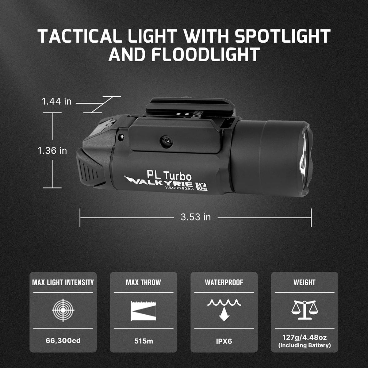 Olight PL Turbo 800 Lumen Tactical Rail-Mount Flashlight Desert Tan