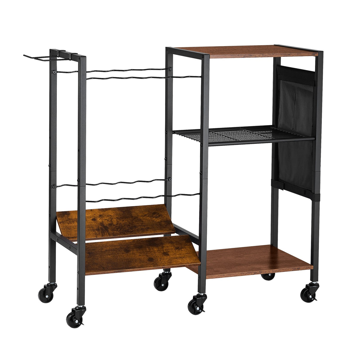 12-Pole Fishing Rod Holder Cart with Wheels for Garage & Storage