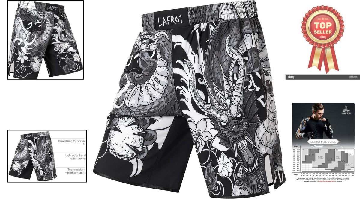 MMA Fighting Shorts with Secure Drawstring - Ultra-Durable, Quick-Dry Base