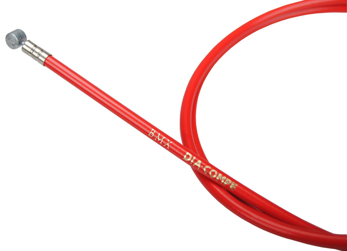 Bicycle Brake Cable Set for BMX Bikes Front and Rear - Red Teflon-Lined