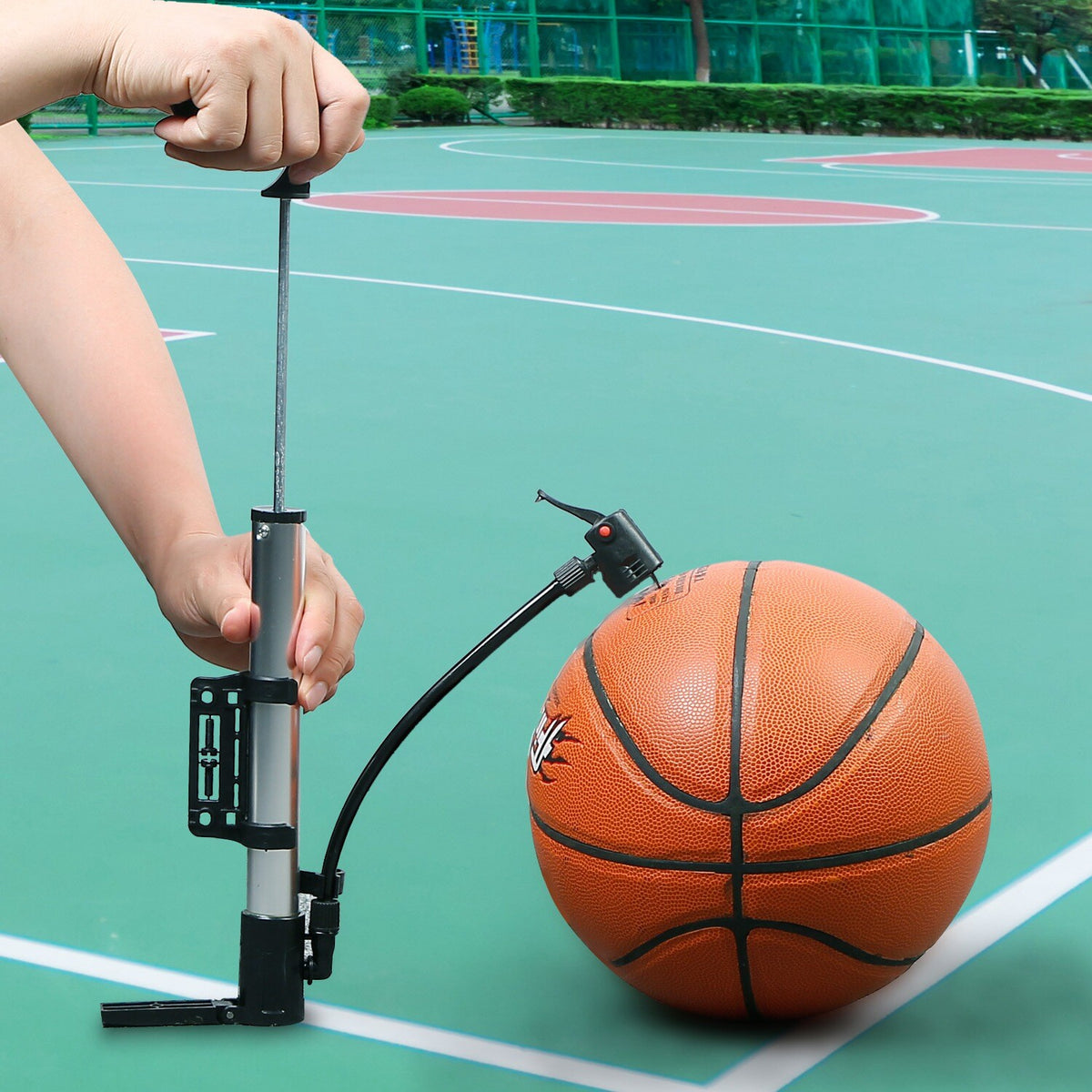 Portable Bicycle Pump with Mount - Compact MTB & Road Bike Inflator