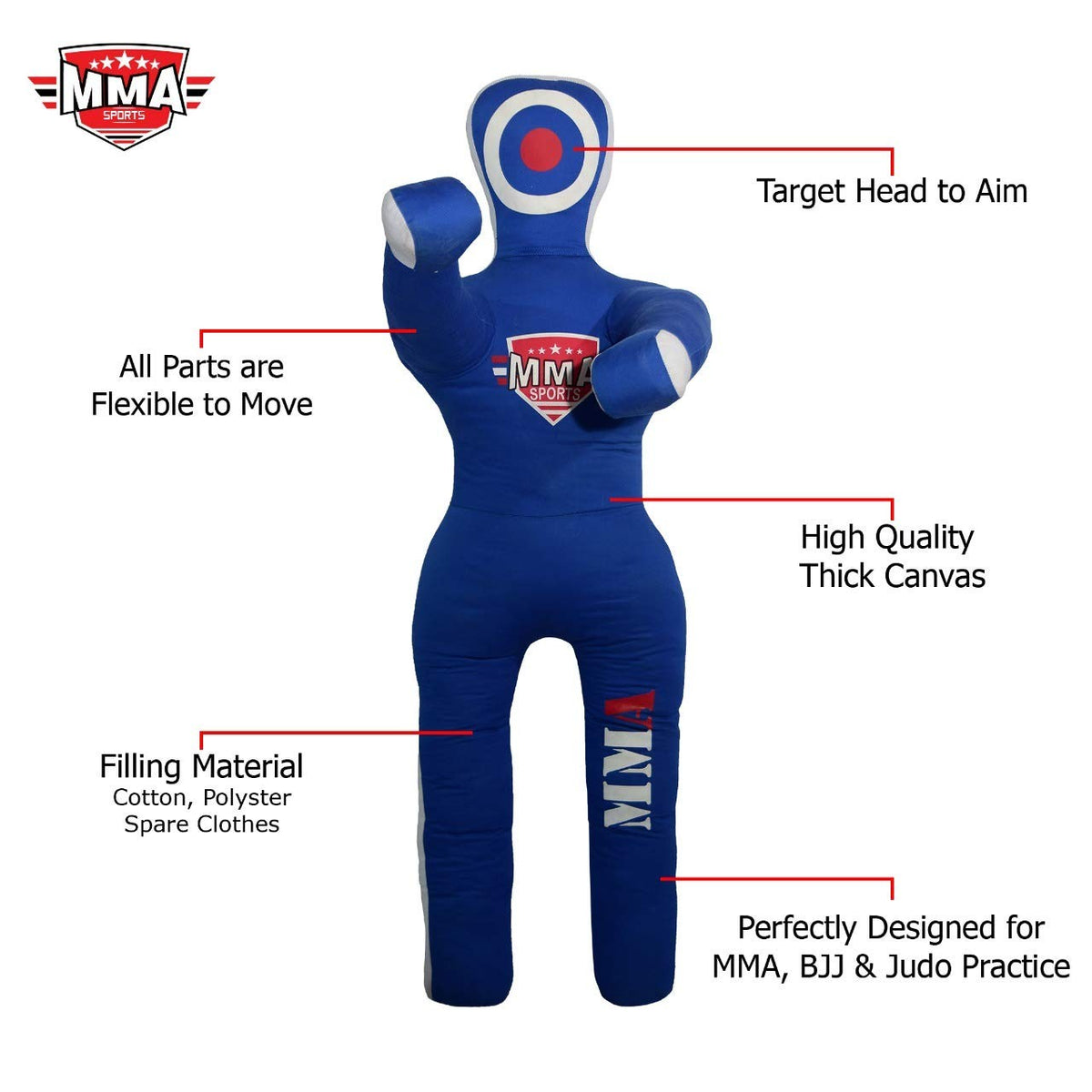 Kids Grappling Dummy - 3FT Unfilled Martial Arts Training Mannequin for Jiu-Jitsu, Wrestling, MMA