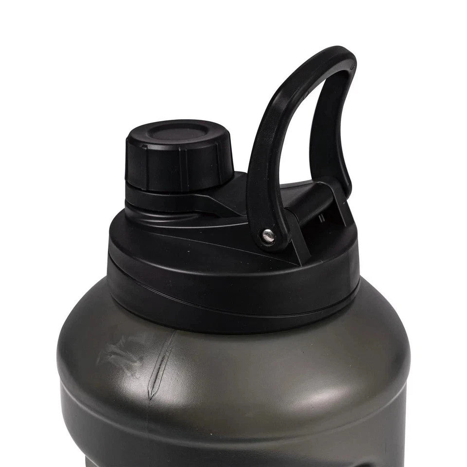 Reusable Water Bottle 64oz with Straw - Pack of 2, Black, Plastic