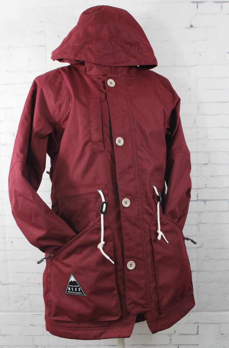 Women's Snowboard Jacket - Waterproof Insulated Winter Coat, Medium Port Maroon