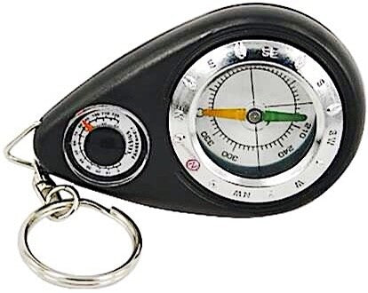 Mini Survival Thermometer and Compass Key Chain for Hiking Camping