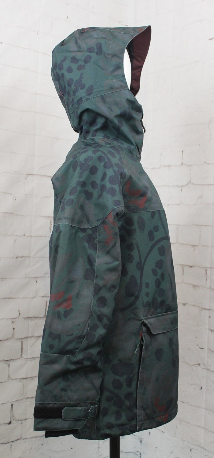 Women's Insulated Snow Jacket - Cypress Green Bloom, XS, Waterproof & Breathable