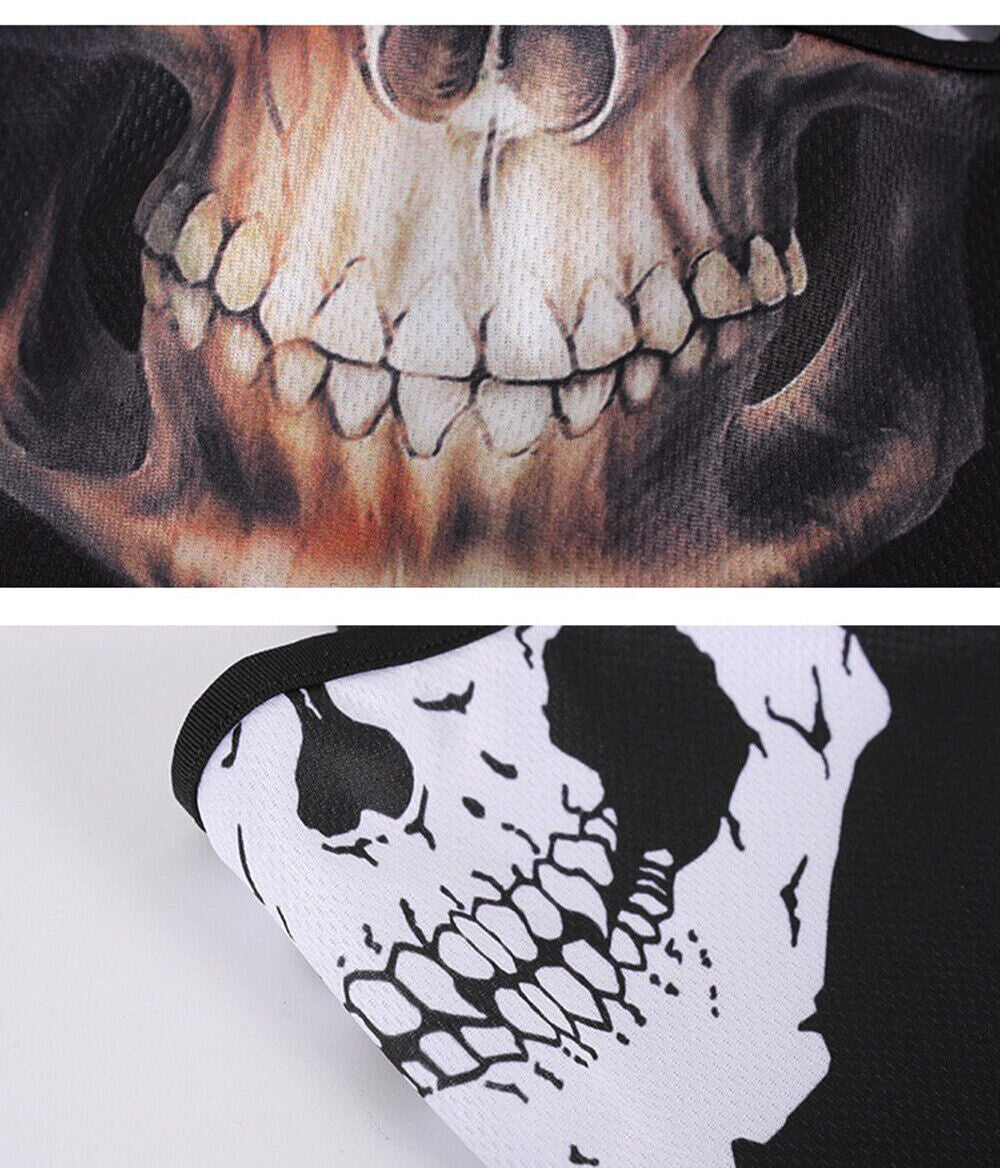 Unisex Skull Ski Mask Balaclava Ghost Bandana Full Face Mask for Outdoor Activities
