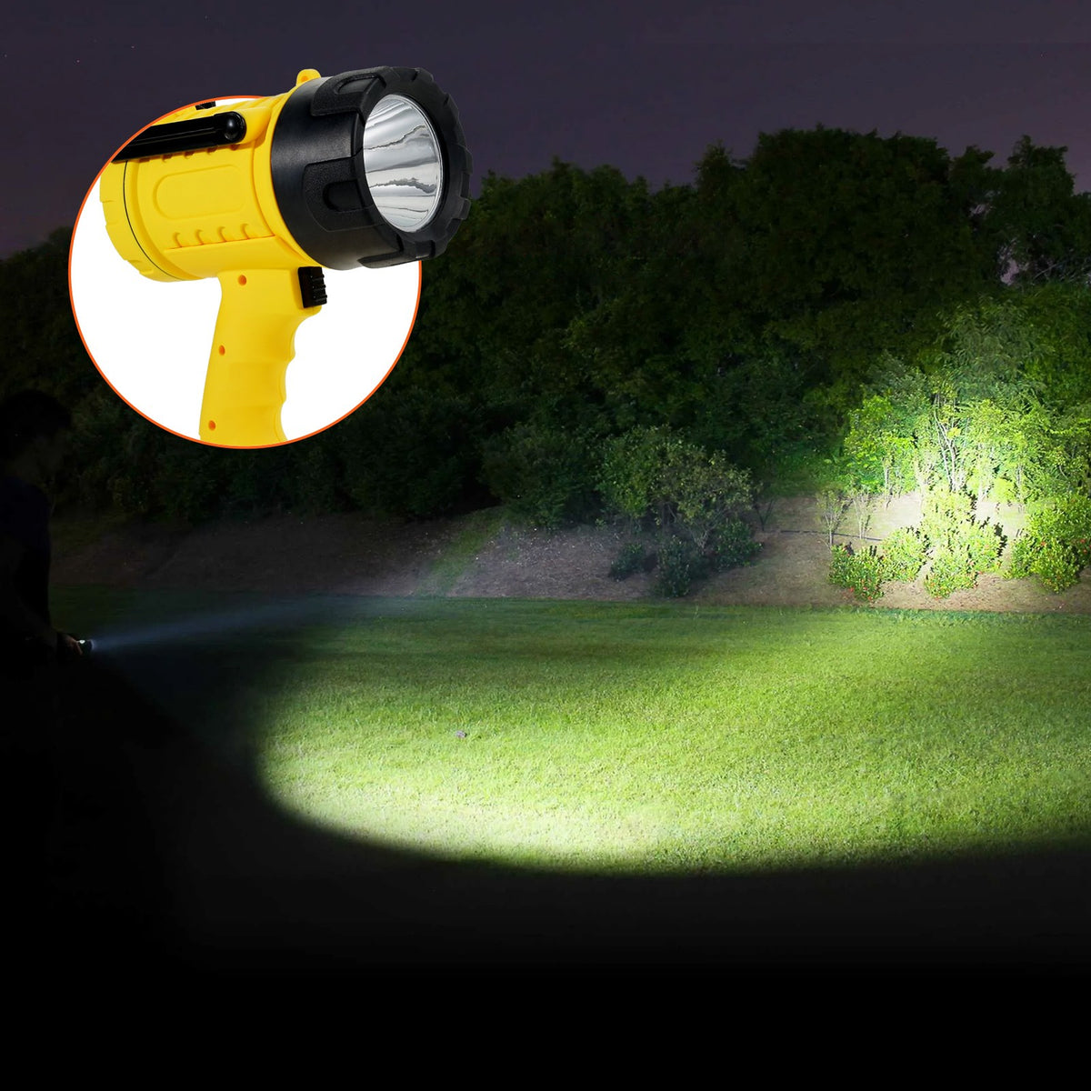 Rechargeable LED Spotlight 1000LM Waterproof Handheld Flashlight with 440m Beam