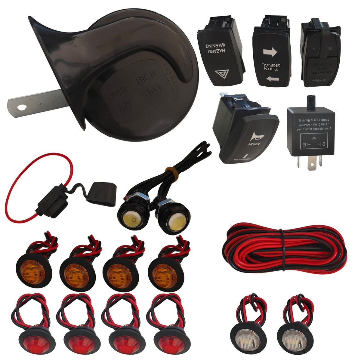 Universal ATV UTV Turn Signal Horn Kit Road Legal with Horn and Lights