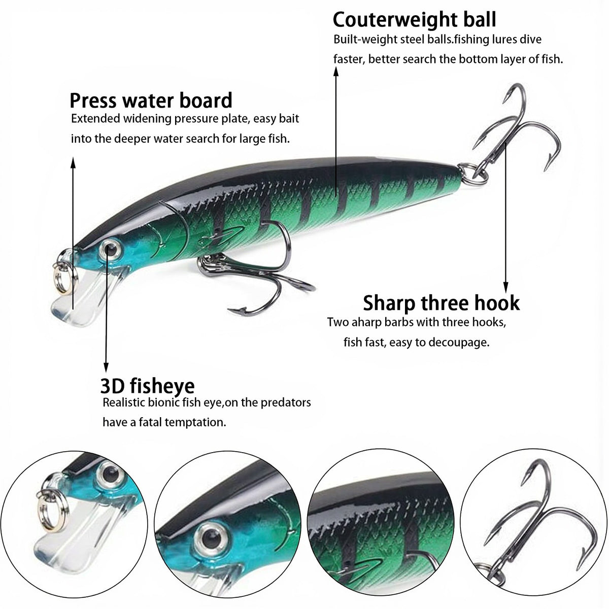 10Pcs Minnow Fishing Lures Set - Crankbaits & Jerkbaits for Bass & Saltwater