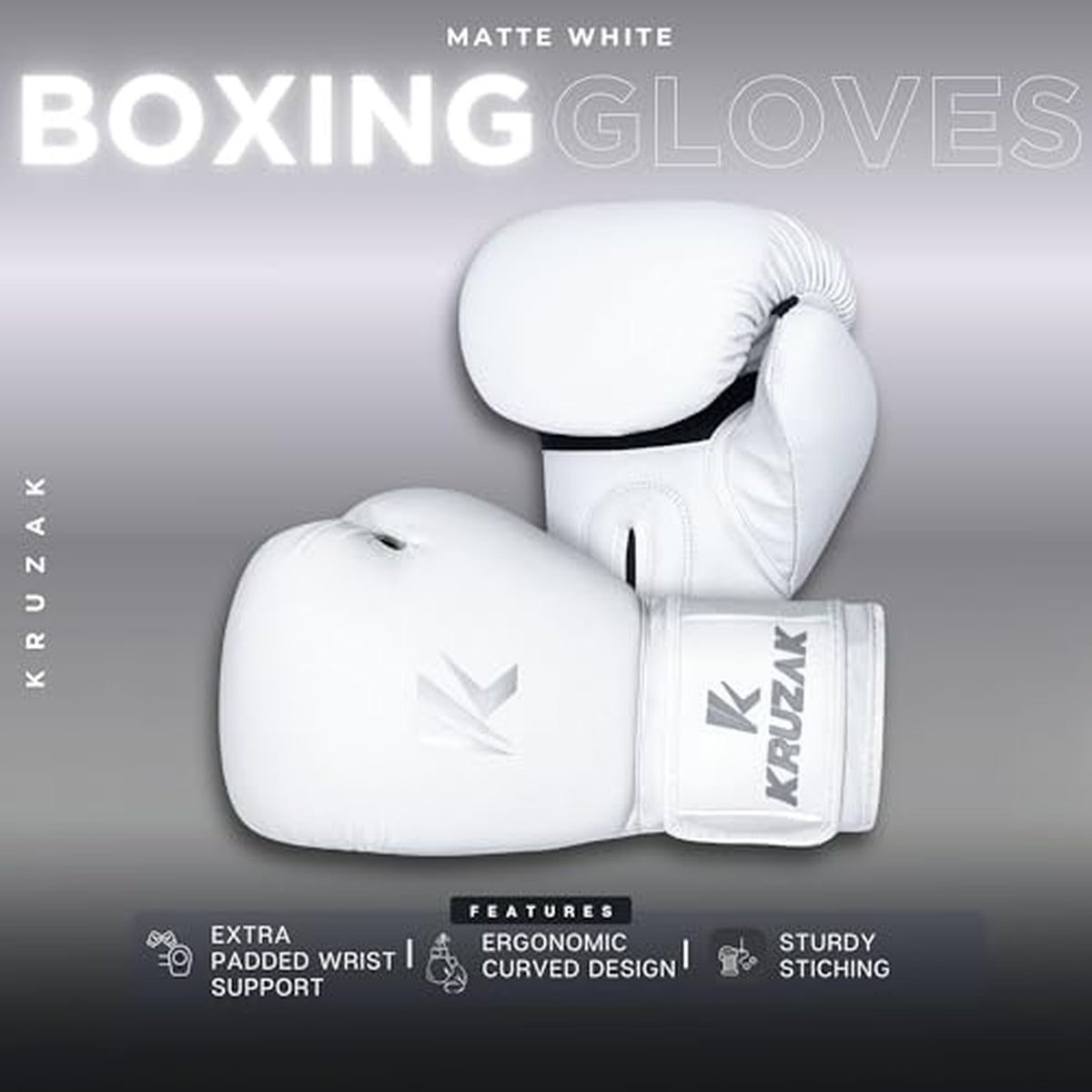 Boxing Gloves for Men & Women, Kickboxing Muay Thai Training, 14 oz White