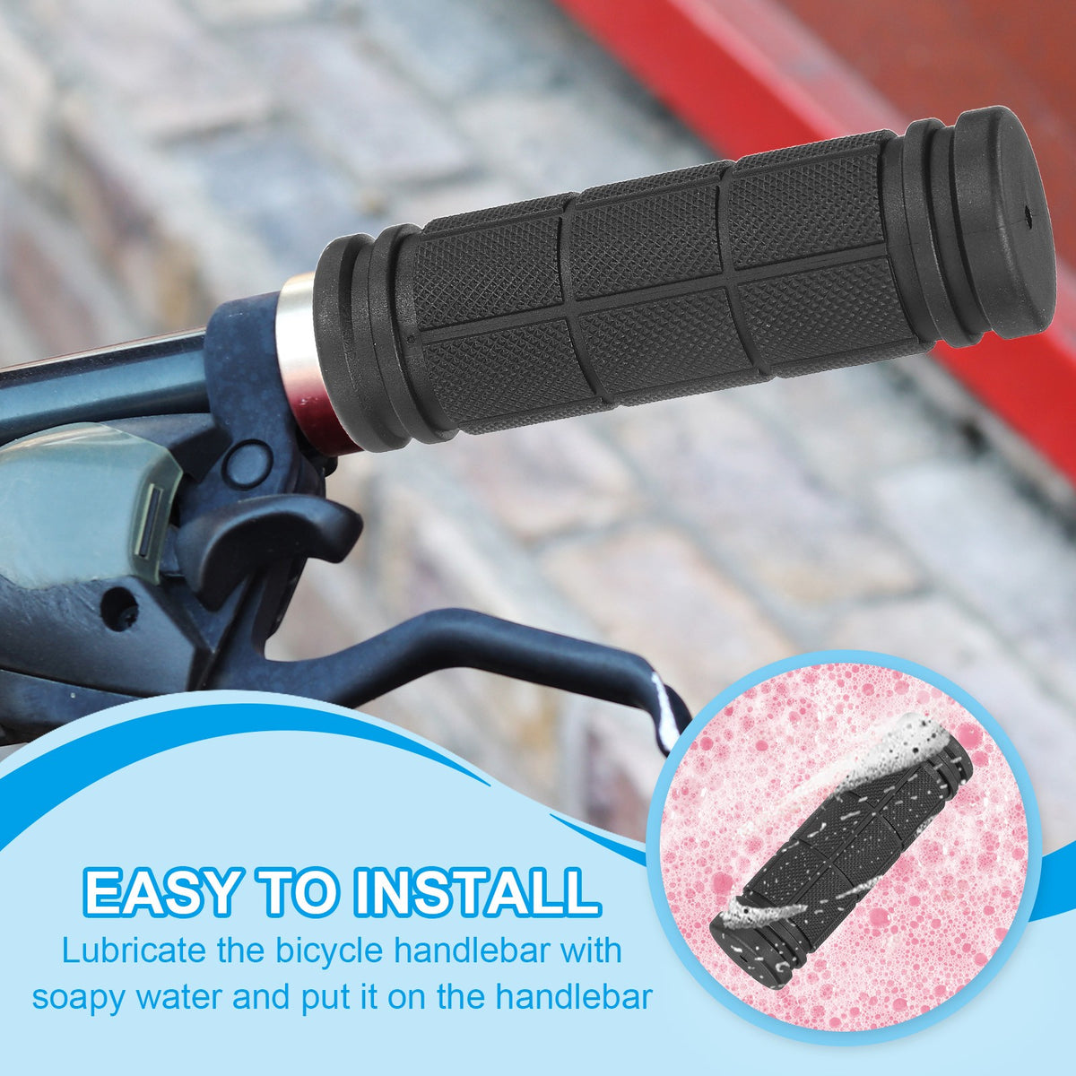 Non-Slip Bike Handlebar Grips 2-Pack for Mountain, Road, Cruiser & BMX Bikes
