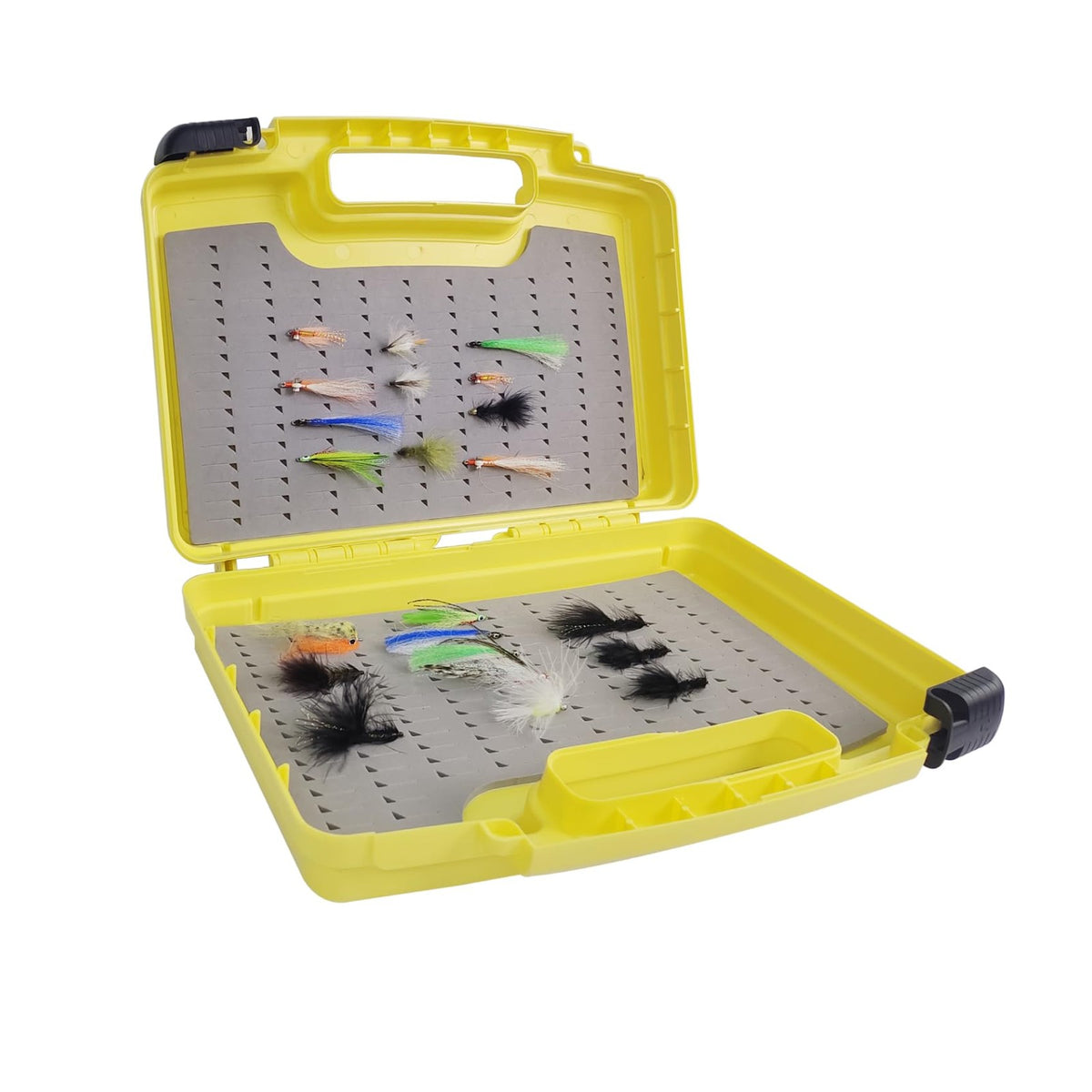 Large Fly Storage Box for Salmon & Saltwater Flies - Click Lock Foam Organizer