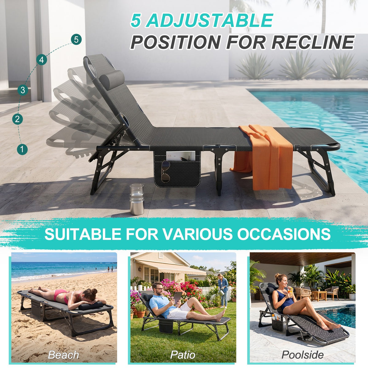 Heavy-Duty Camping Cot for Adults with Foldable Mattress and Adjustable Backrest