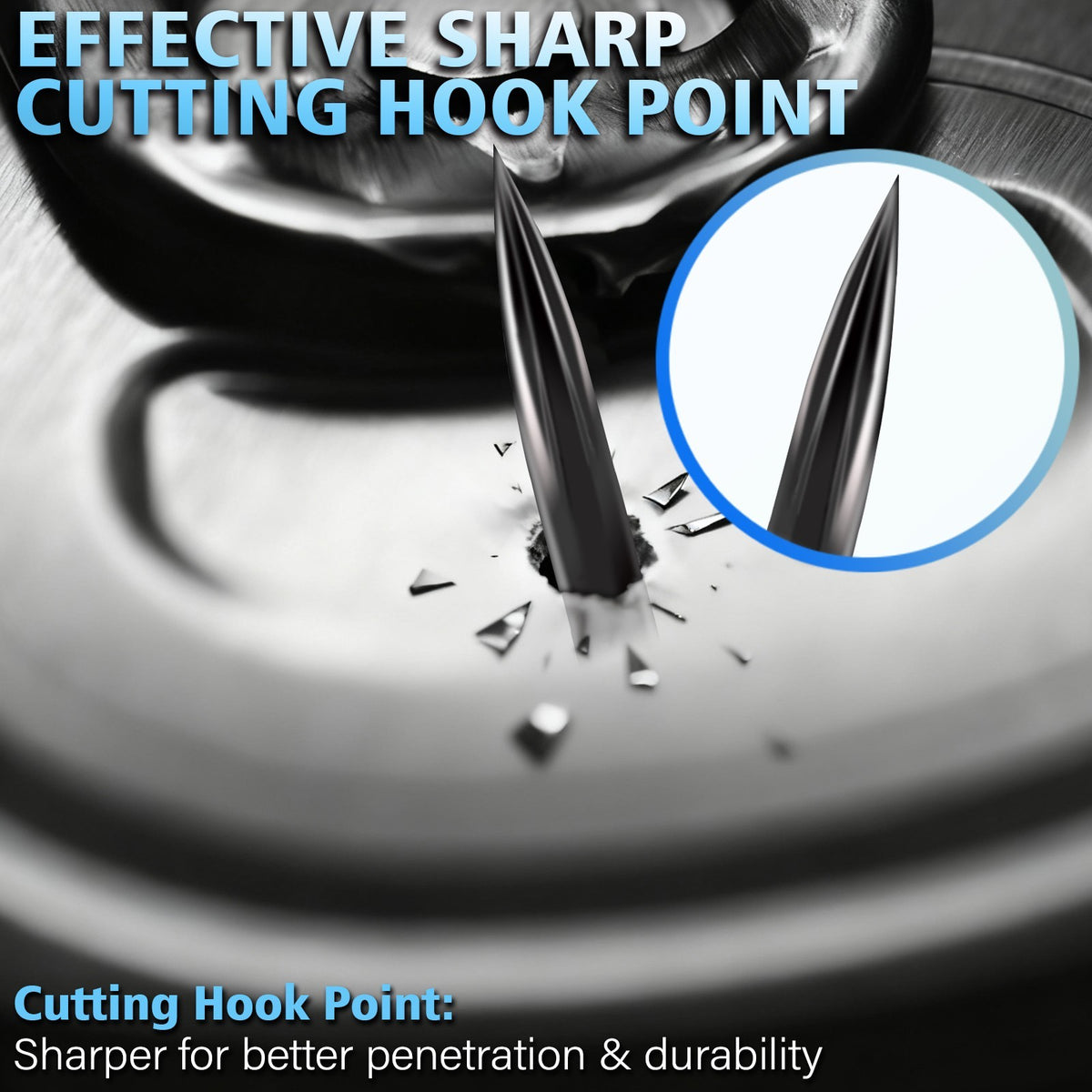 50pcs High Carbon Steel Treble Hooks Outward-Angled Point Fishing Hooks - Strong & Corrosion-Resistant