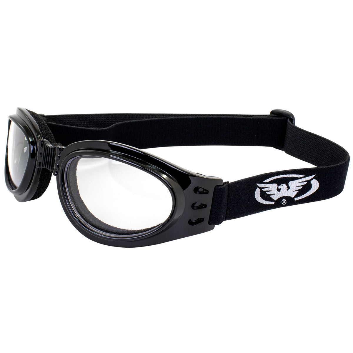 Motorcycle Goggles with Clear Lens and Foldable Frame - Durable Safety Gear