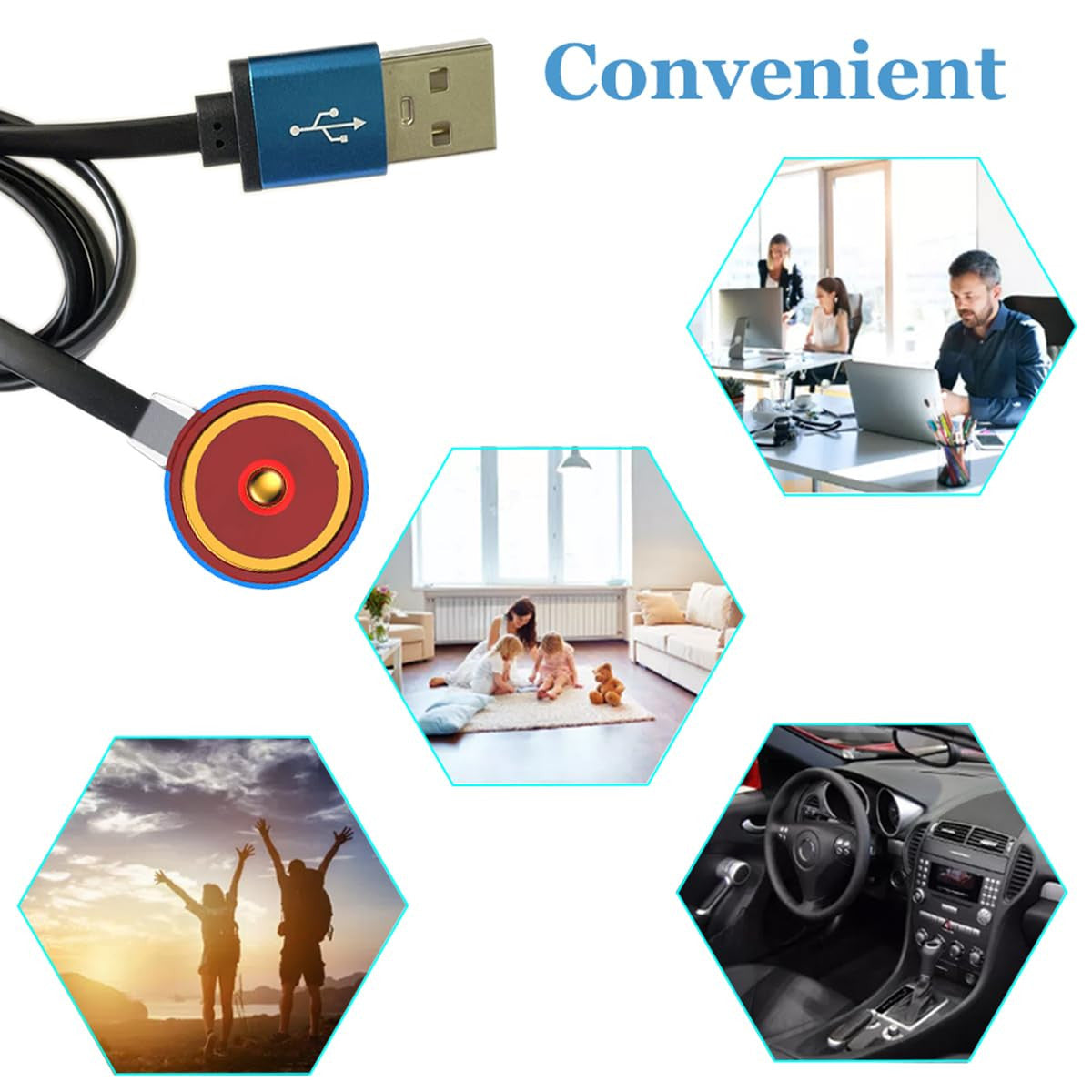 Magnetic Charging Cable for Olight Flashlights - 3.3ft Power Cord