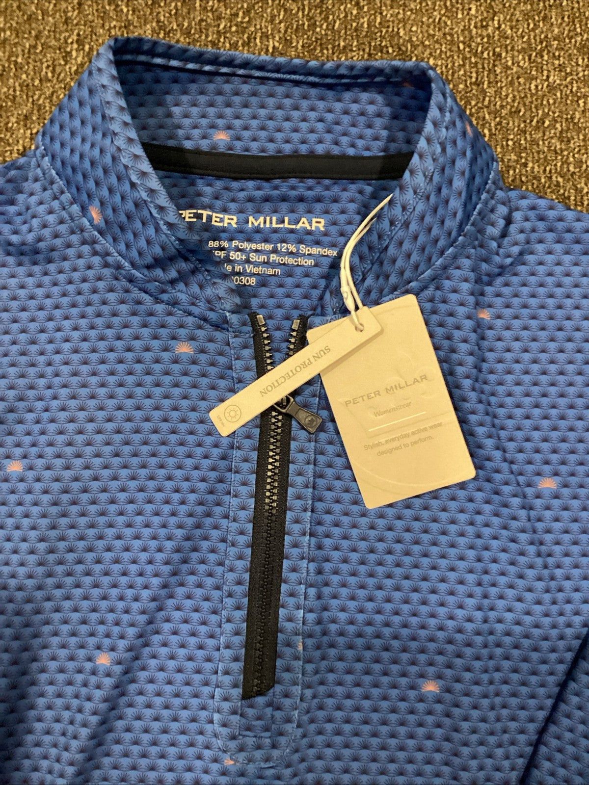 Peter Millar Women's Quarter Zip Blue Golf & Casual Top - New