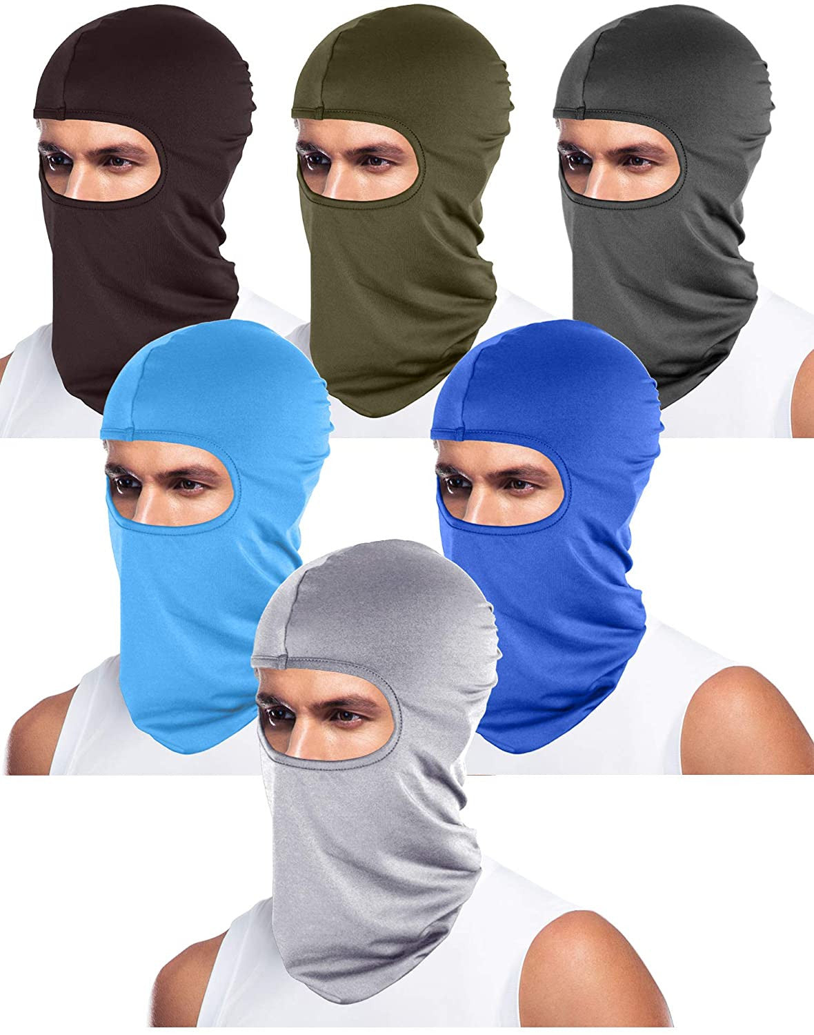 6 Pack Full Face Ski Masks for Cold Weather and UV Protection - Calavera Style