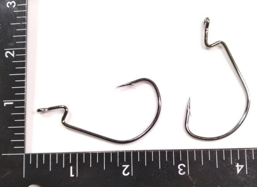 25 Pack Fishing Worm Hooks - Extra Wide Gap, Black Nickel, 7/0 Heavy Duty