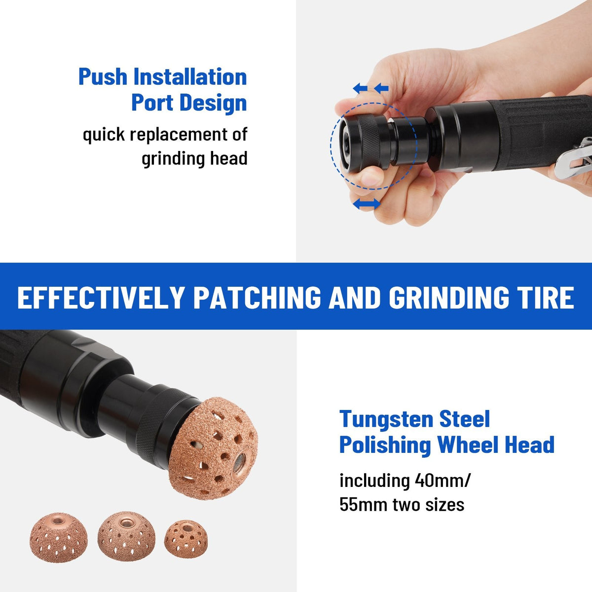 Pneumatic Tire Grinder Buffer for Automotive Repair 2500RPM Air Tool