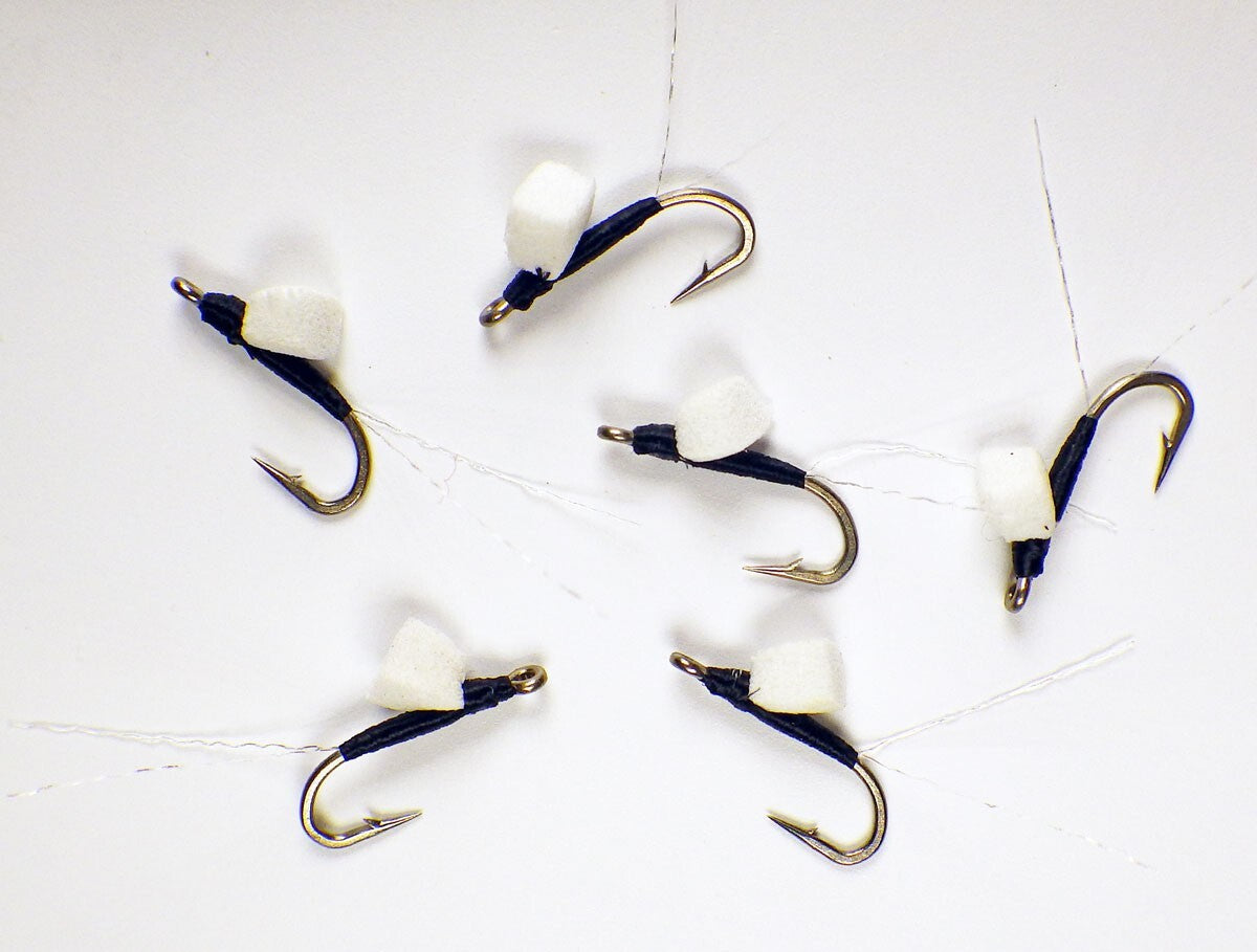 Fly Fishing Flies - Half Dozen Premium Foam Wing RS-2 Black #22