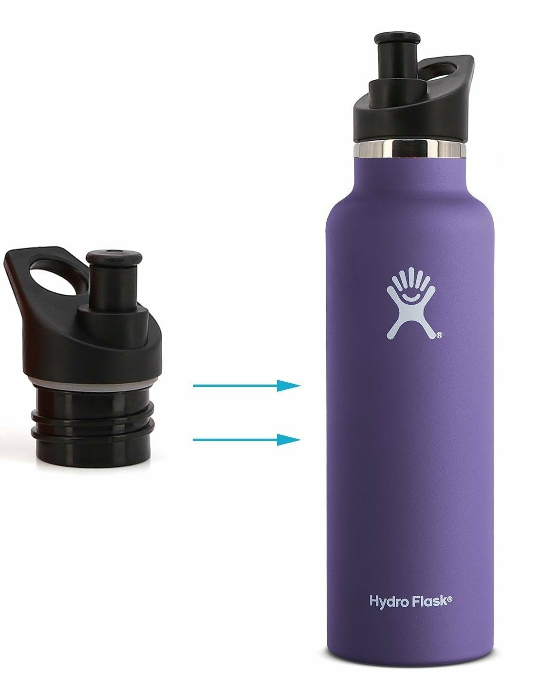 Replacement Sports Lid for Standard Mouth Water Bottles - BPA Free, Easy to Use
