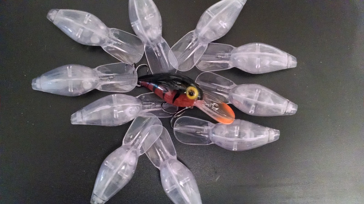10 Pcs Unpainted Rattling Fishing Lure Blanks - Pre Rapala Wiggle Wart Reborn