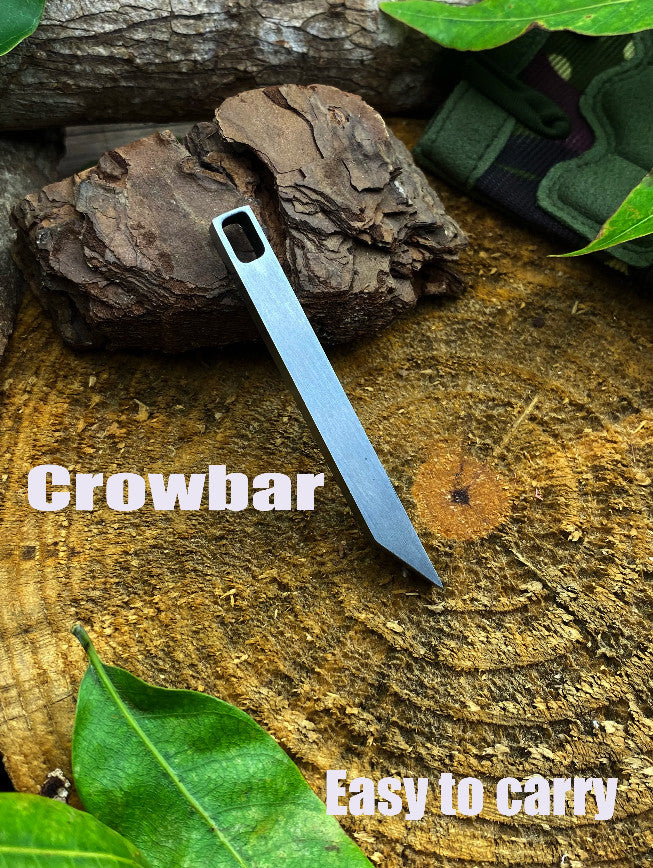 Stainless Steel Mini Pry Bar Keychain Multi-Tool with Screwdriver & Box Opener