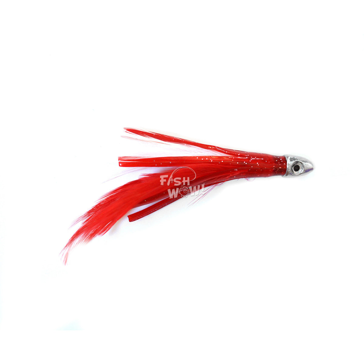 10pcs 4-Inch Chrome Bullet Head Fishing Lures with Feathers for Saltwater Trolling