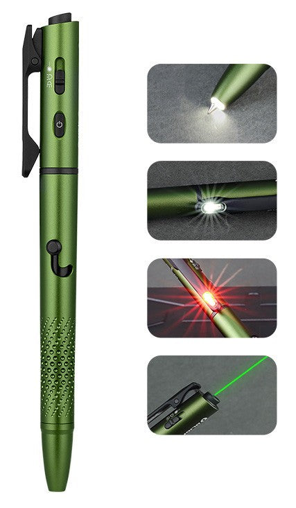 Multifunctional Pen Light with Green Laser & 120 Lumens - OD Green