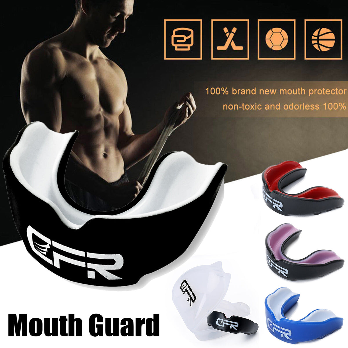 Sports Mouthguard Gum Shield Boil & Bite Protective Gear for Contact Sports