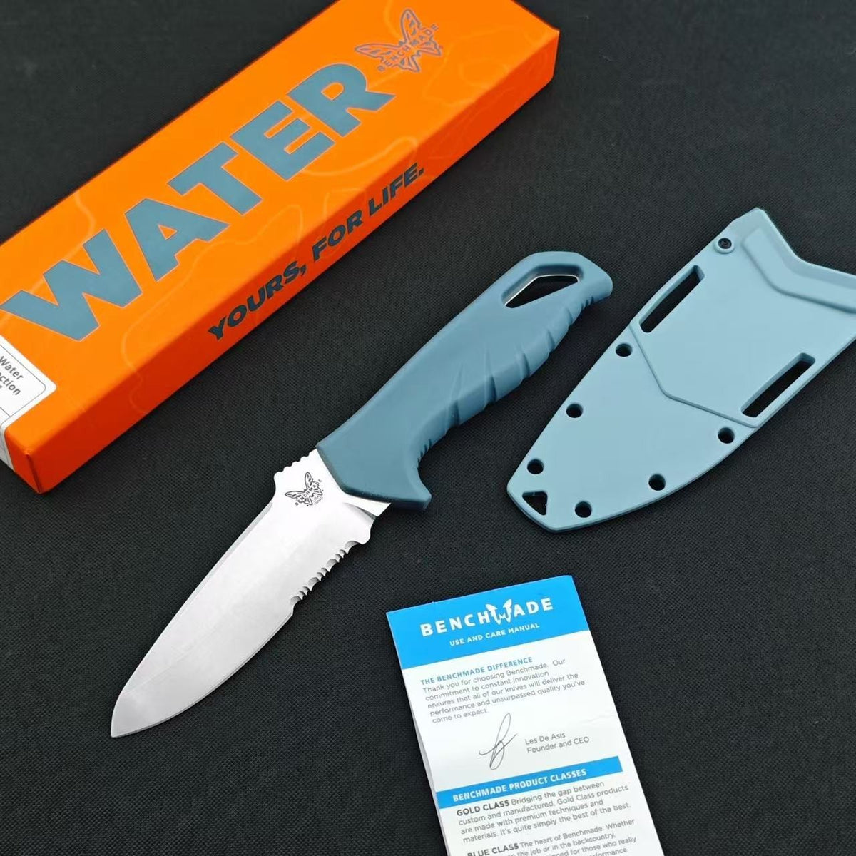 Fixed Blade Knife with Serrated Edge and Sheath – 2.68" Magnacut Steel Utility Knife