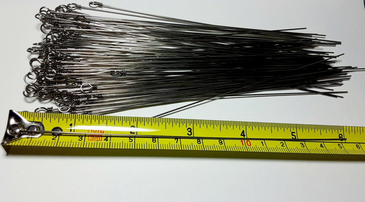 Stainless Steel Fishing Wire Spinners - 6 Inch, .031 Diameter, 100 Pieces