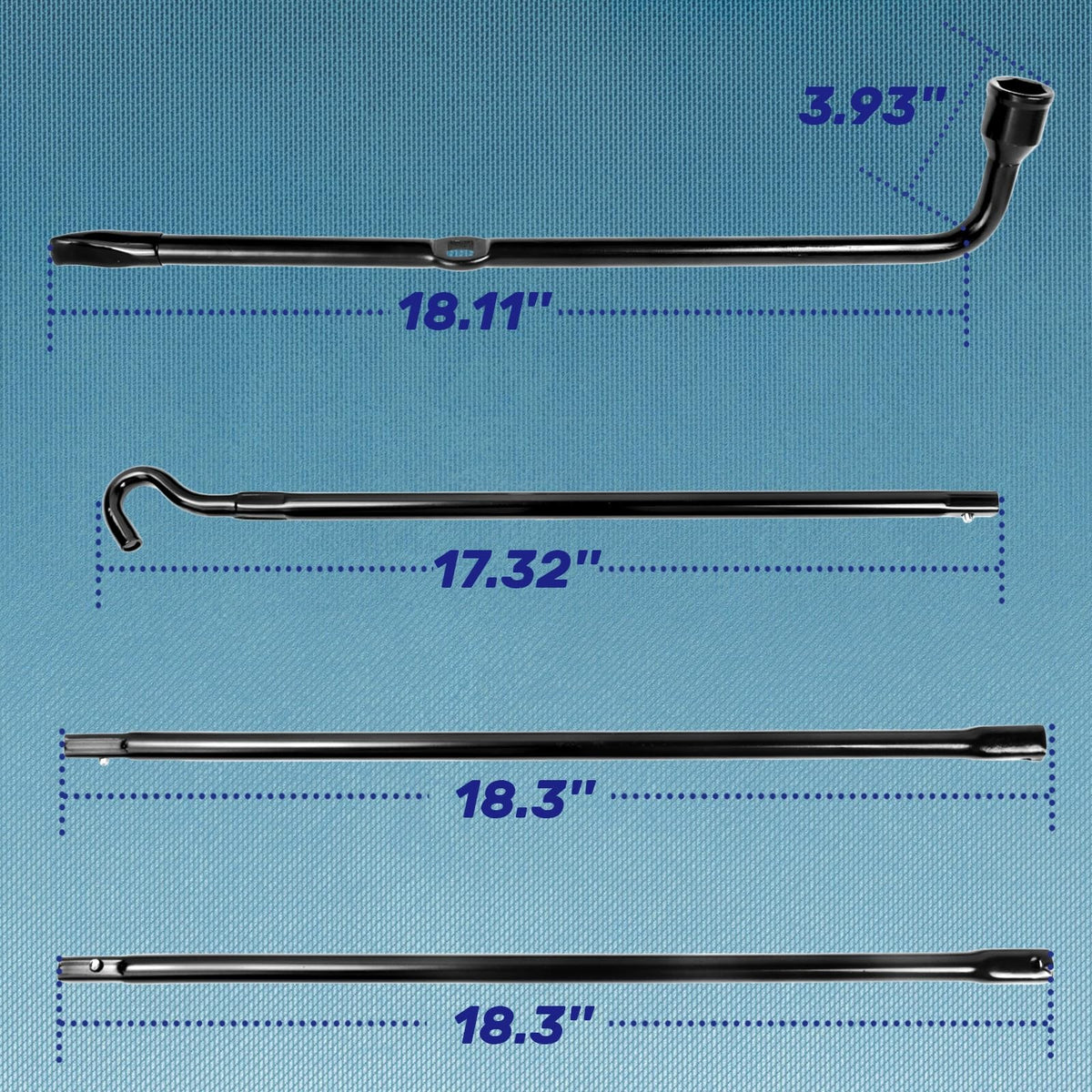 Heavy Duty Tire Repair Kit with Lug Wrench & Jack Handle for Ford F150 2004-2018