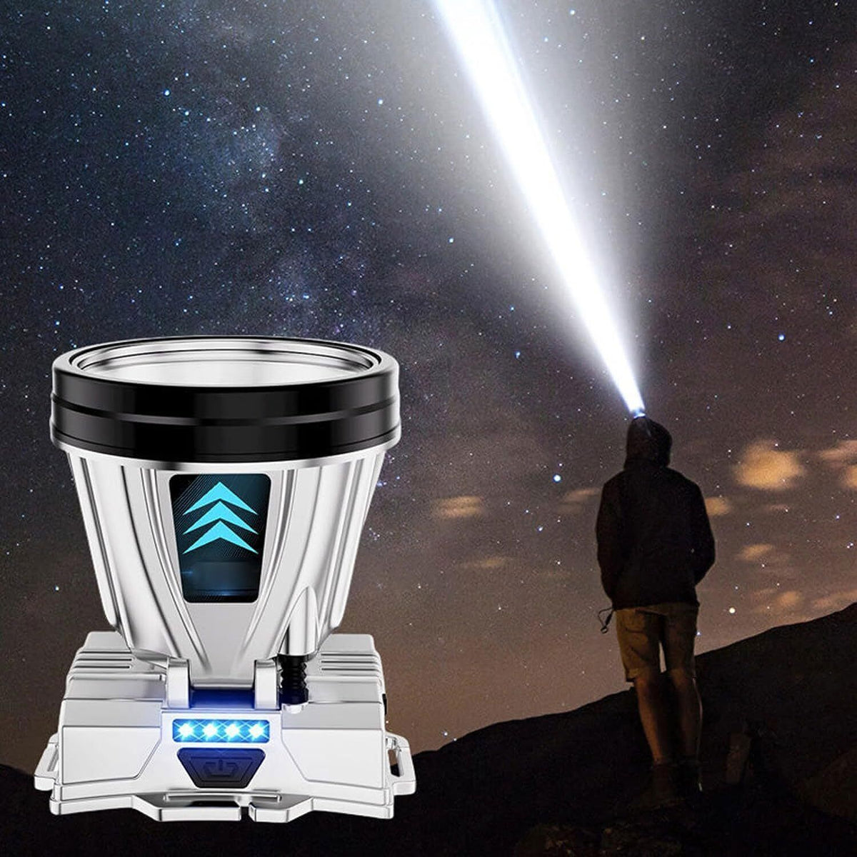 Rechargeable LED Headlamp Waterproof Outdoor Spotlight - High Power, Bright, USB Charging